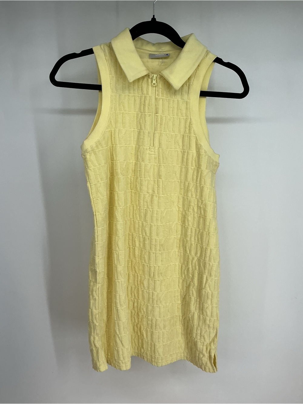Kith Kids Sleeveless Collared Knit Dress in Pale Yellow Size XL